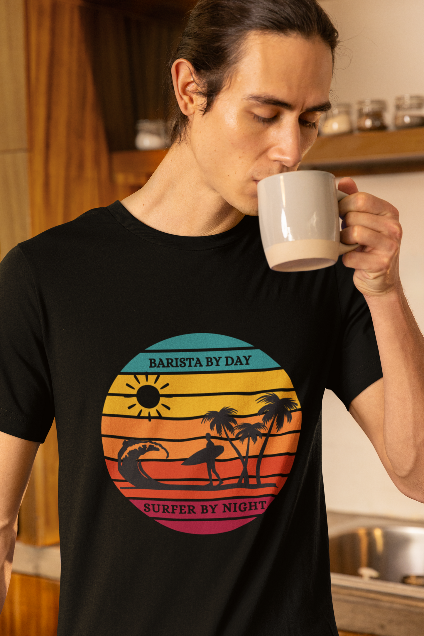 Men's Barista By Day Surfer By Night Shirt