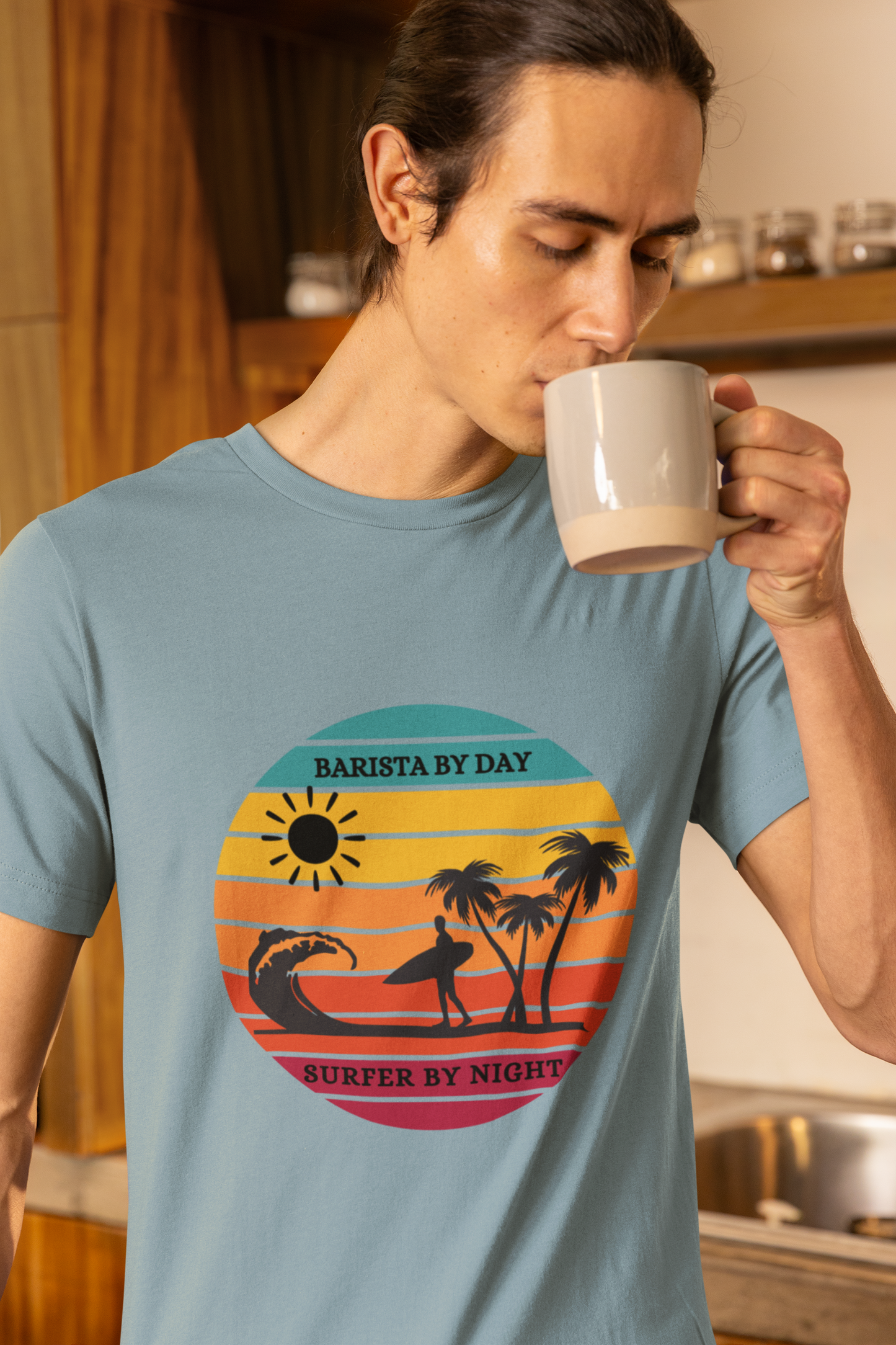 Men's Barista By Day Surfer By Night Shirt