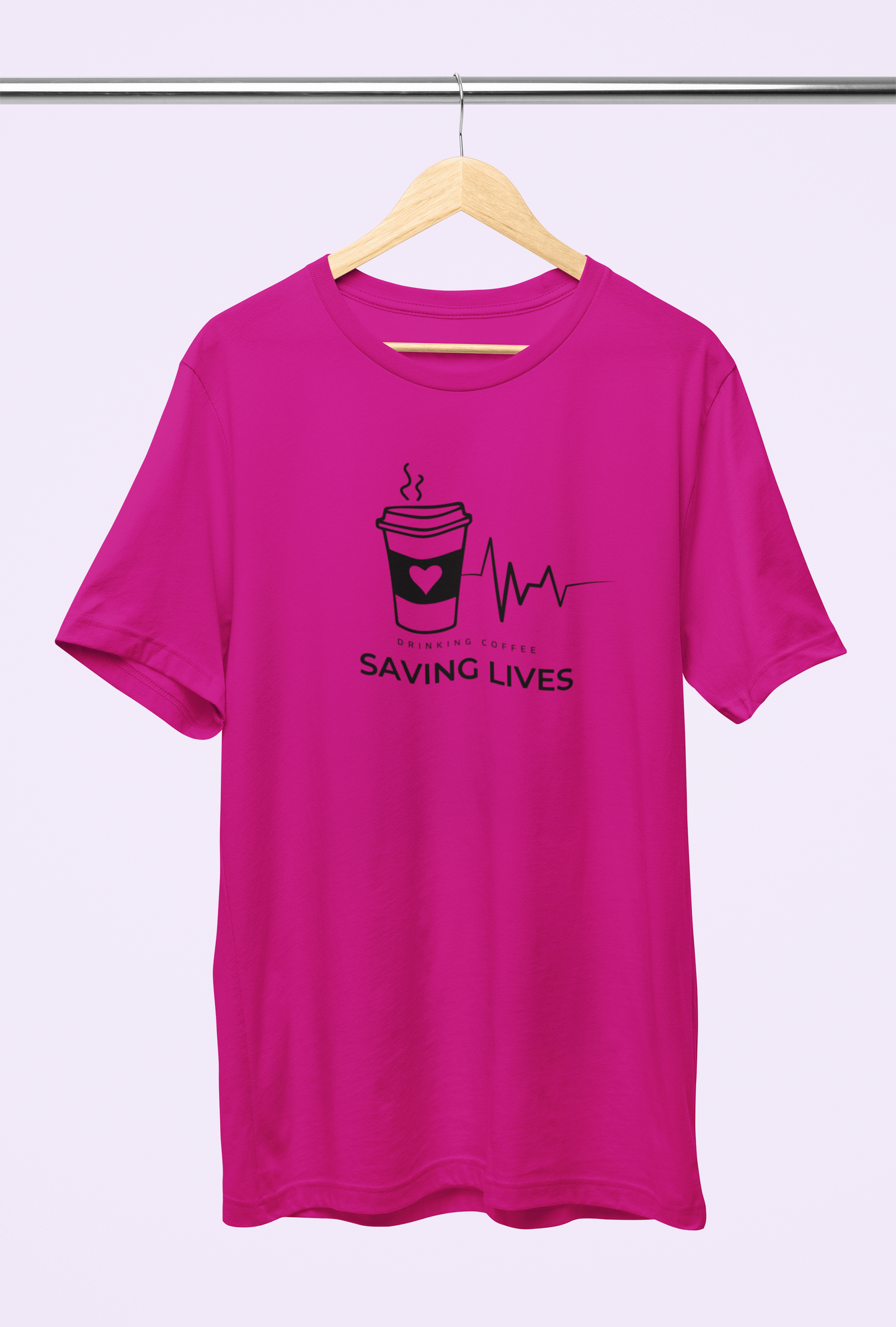 Women's Drinking Coffee Saving Lives Dainty Shirt