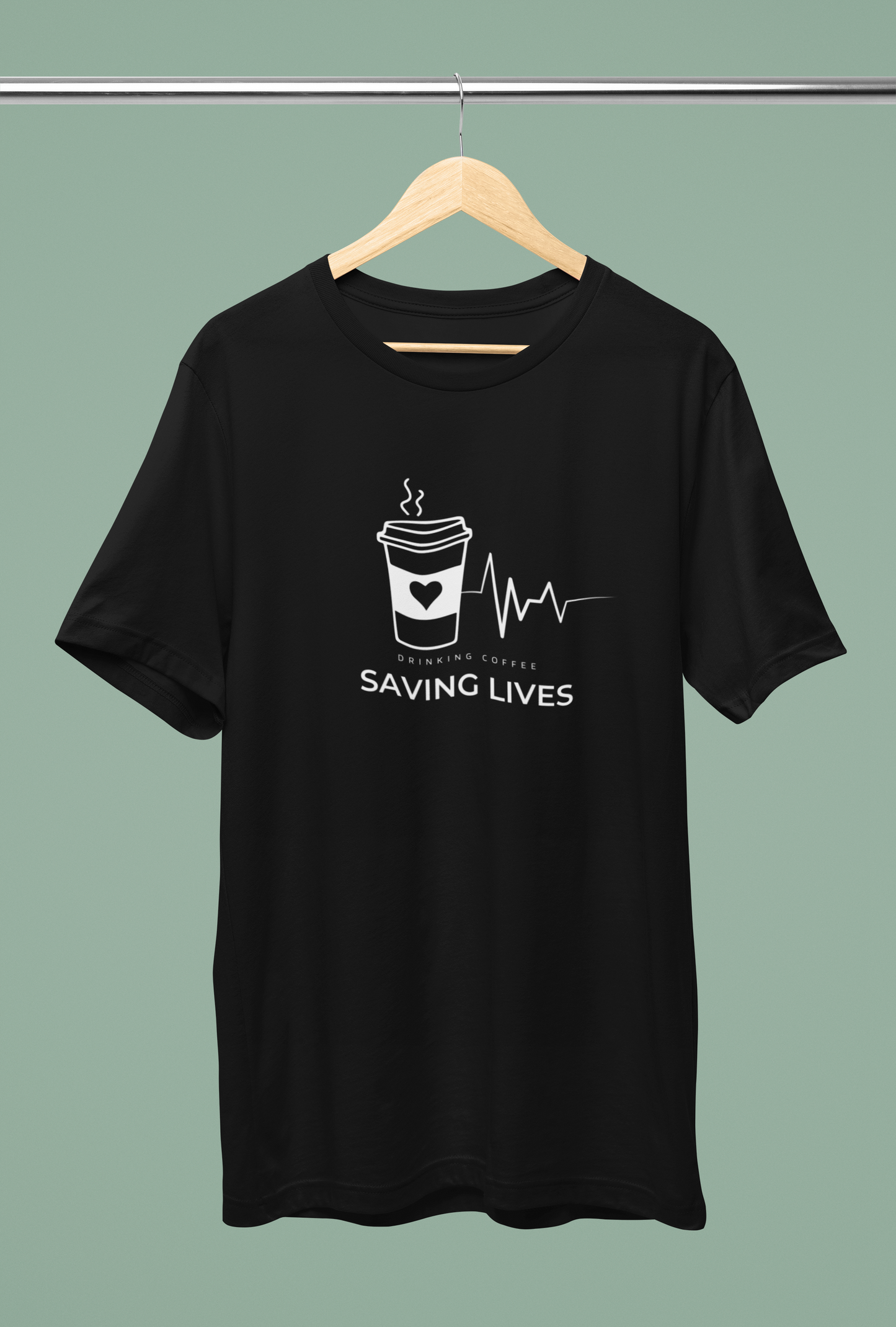 Men's Drinking Coffee Saving Lives Vintage Shirt