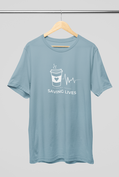 Women's Drinking Coffee Saving Lives Dainty Shirt