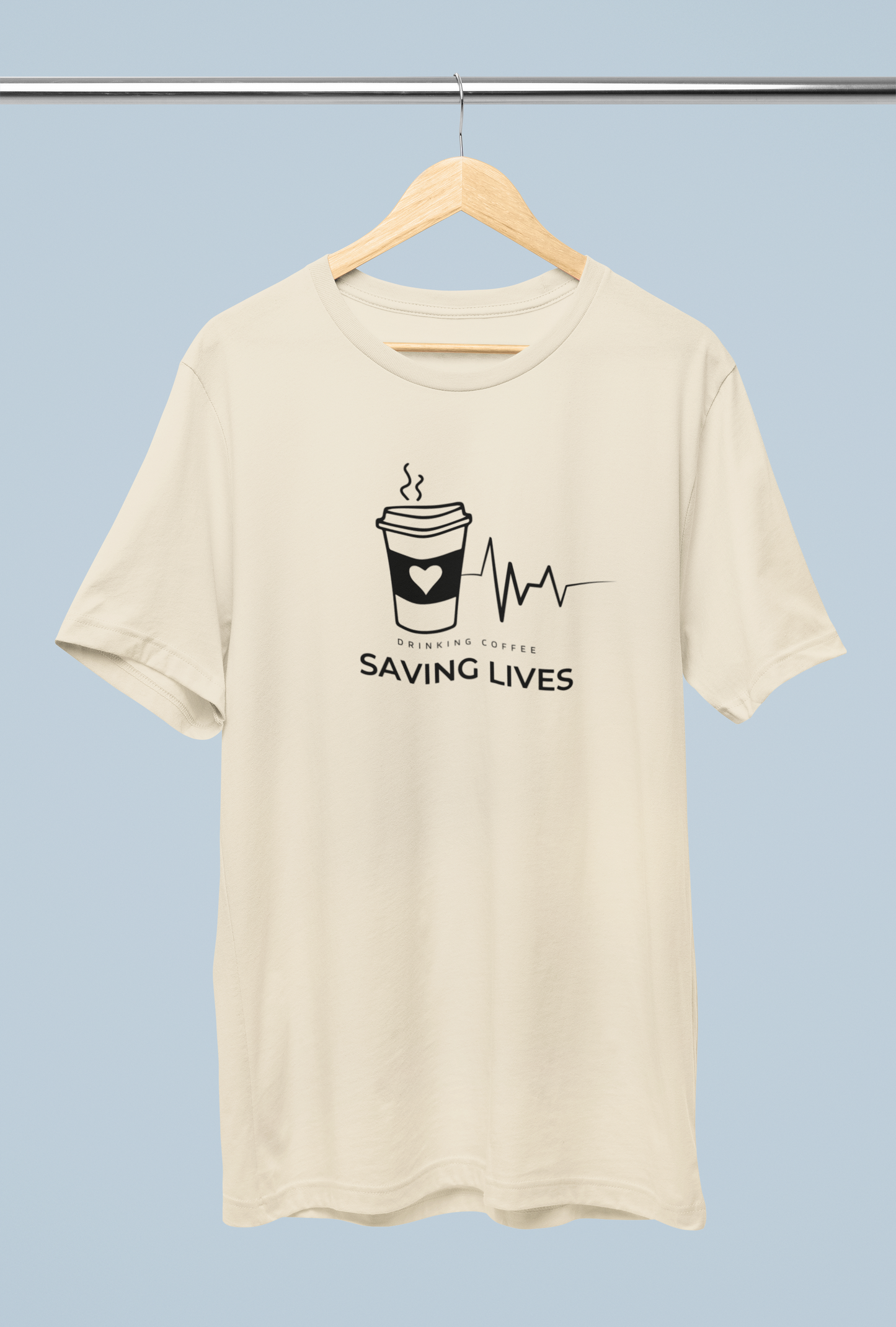 Women's Drinking Coffee Saving Lives Dainty Shirt