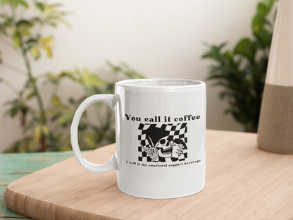 White Emotional Support Coffee Mug