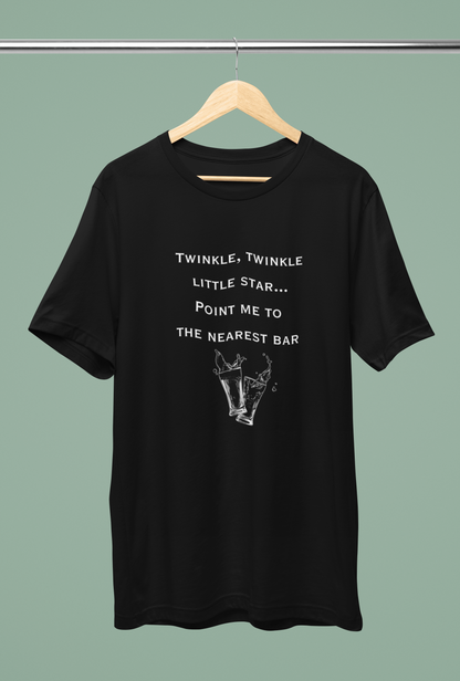 Men's Twinkle Twinkle Little Star Point Me to the Nearest Bar Shirt