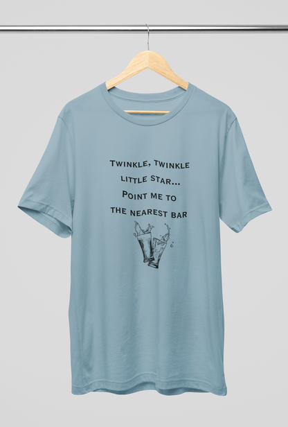 Men's Twinkle Twinkle Little Star Point Me to the Nearest Bar Shirt