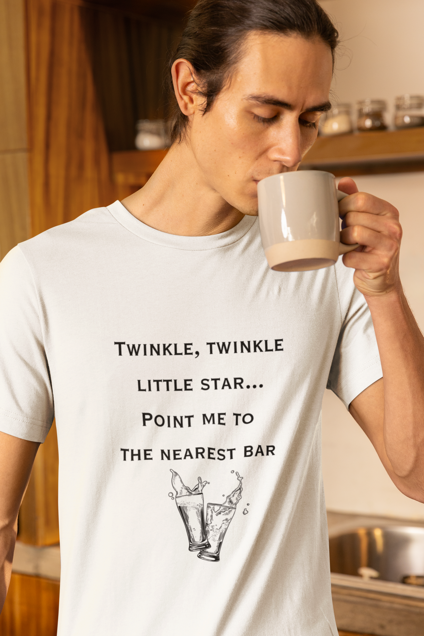 Men's Twinkle Twinkle Little Star Point Me to the Nearest Bar Shirt