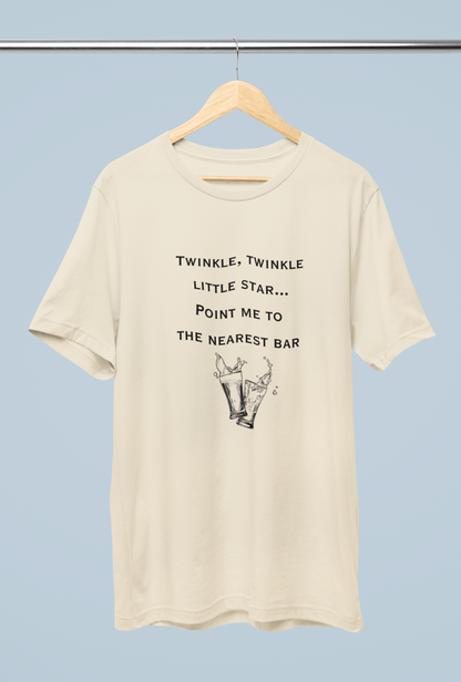 Men's Twinkle Twinkle Little Star Point Me to the Nearest Bar Shirt