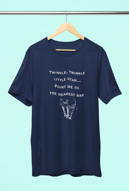 Men's Twinkle Twinkle Little Star Point Me to the Nearest Bar Shirt