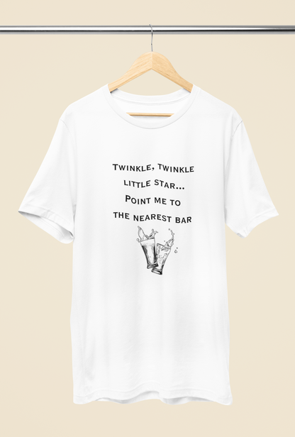 Men's Twinkle Twinkle Little Star Point Me to the Nearest Bar Shirt