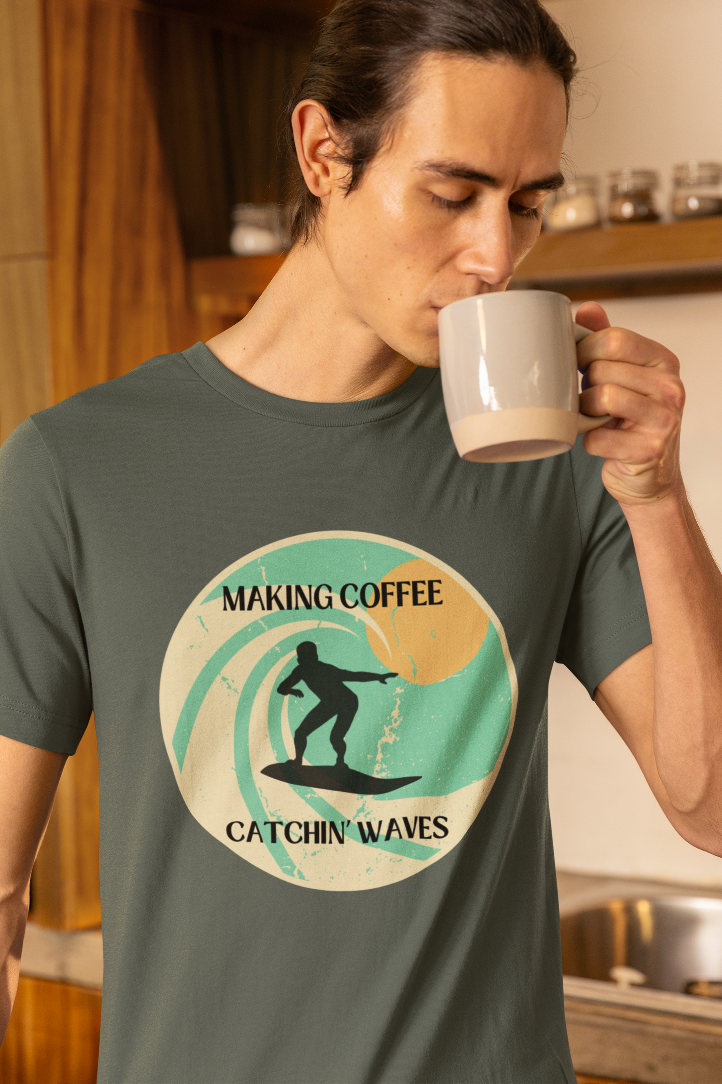 Men's Making Coffee Catching Waves Shirt