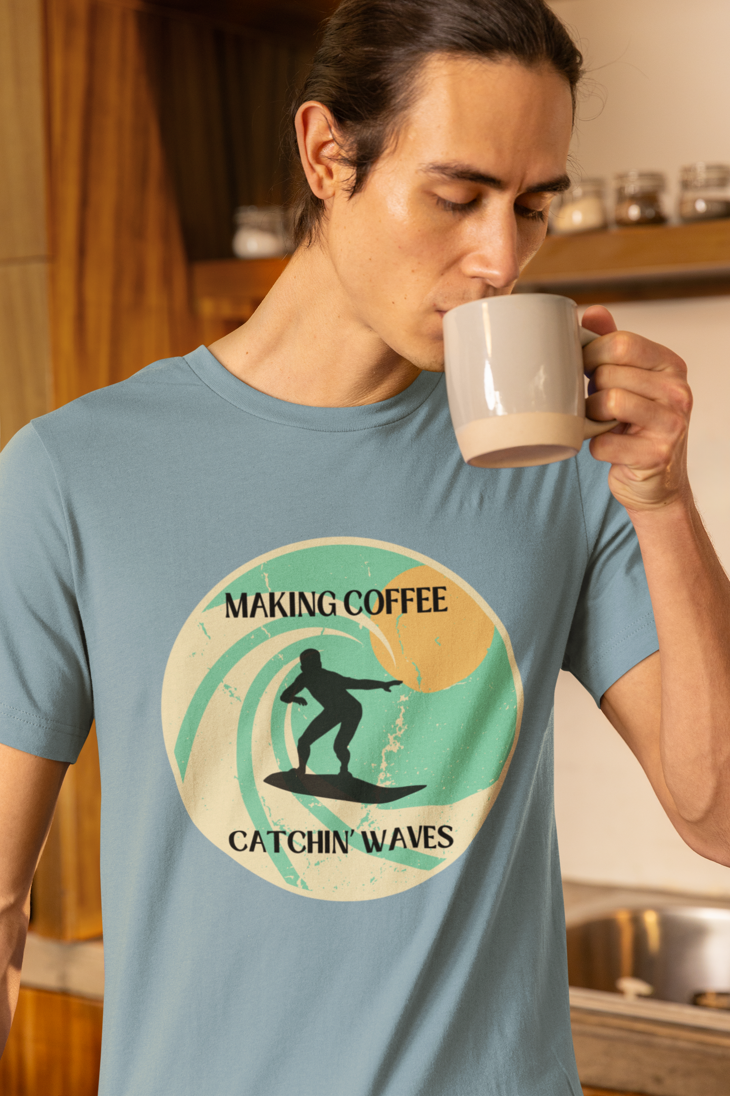 Men's Making Coffee Catching Waves Shirt