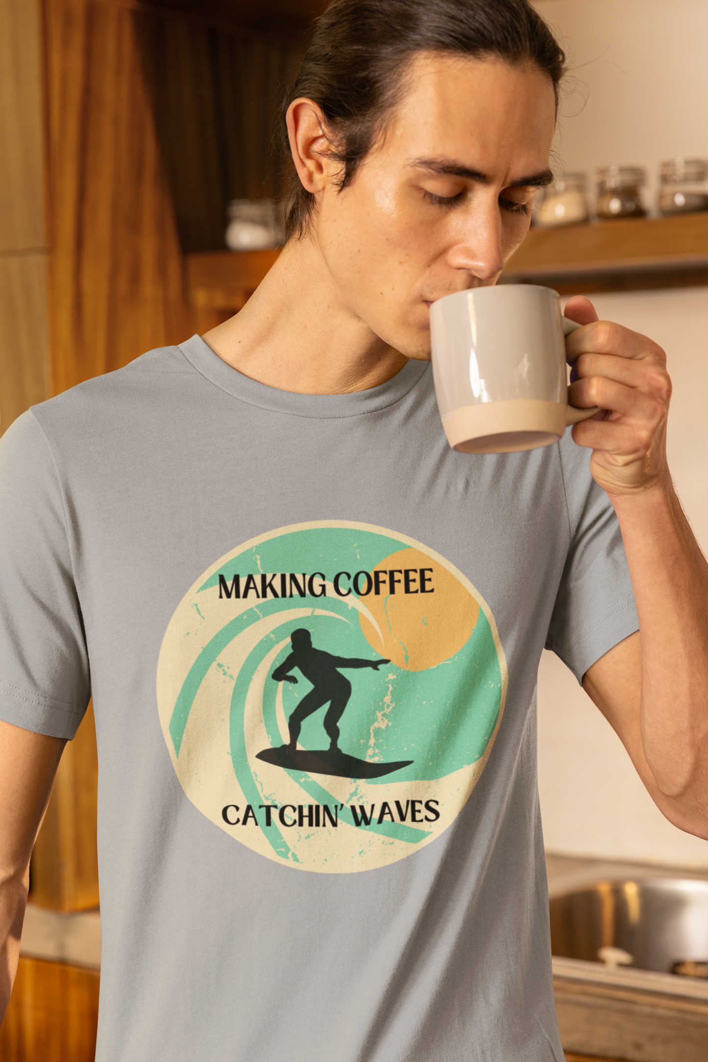 Men's Making Coffee Catching Waves Shirt