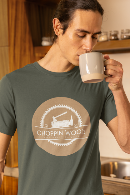 Men's Chopping Wood and Drinking Beer Shirt