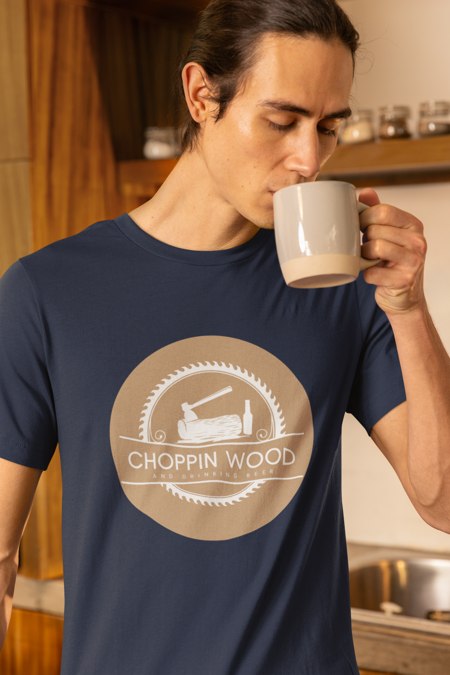 Men's Chopping Wood and Drinking Beer Shirt